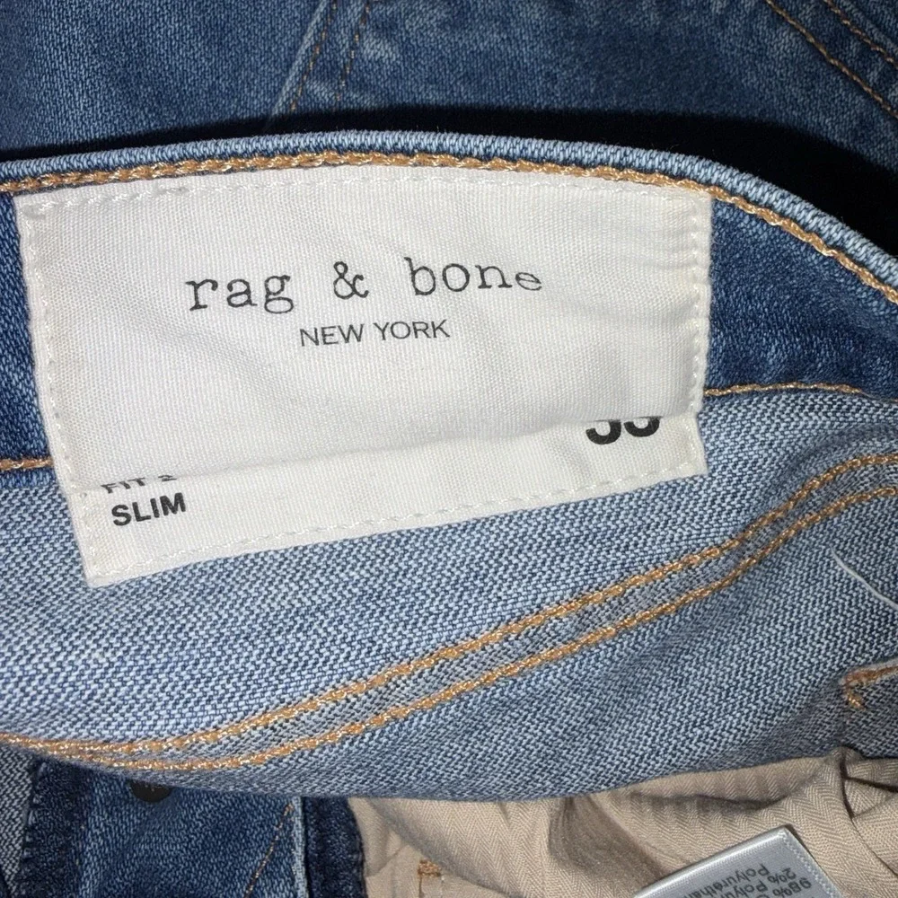 Rag & Bone Fit 2 Slim Jeans 33x32 Medium Indigo Wash med21F1223lcid